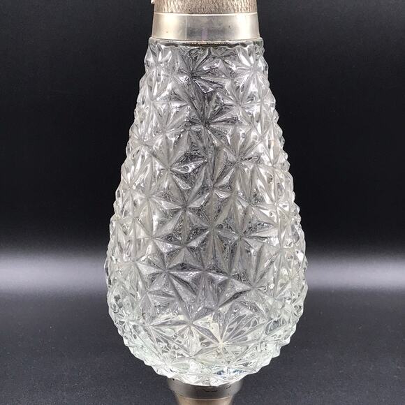 Vintage NORLEANS Wine Claret Decanter Silver Plate Cut Glass Made in Italy - Picture 3 of 13